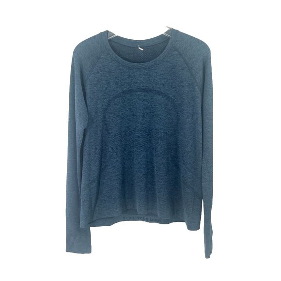 Lululemon Swiftly Tech Long Sleeve Top navy Blue Sz XL Thumb holes - Picture 1 of 5